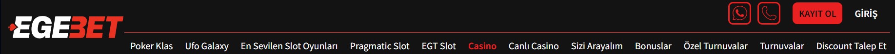 Egebet Casino Oyun Seçenekleri